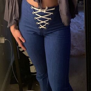 Miracle Blue Lace-Up Pants